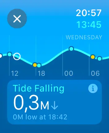 WatchOS user interface for the Apple Tides application