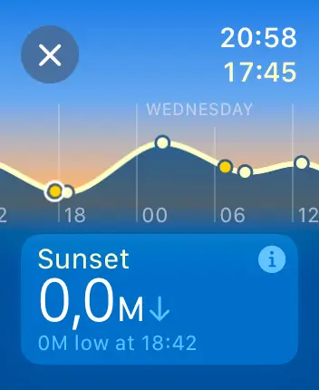 WatchOS user interface for the Apple Tides application