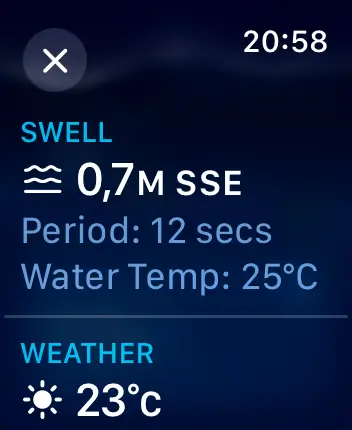 WatchOS user interface for the Apple Tides application