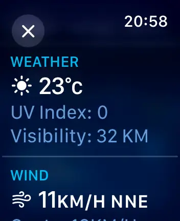 WatchOS user interface for the Apple Tides application