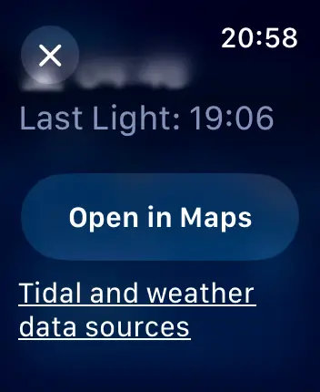 WatchOS user interface for the Apple Tides application