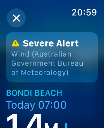 WatchOS user interface for the Apple Tides application