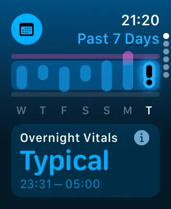 WatchOS user interface for the Apple Vitals application
