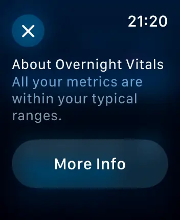 WatchOS user interface for the Apple Vitals application