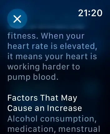 WatchOS user interface for the Apple Vitals application