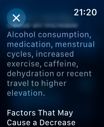 WatchOS user interface for the Apple Vitals application