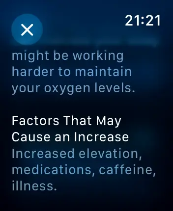 WatchOS user interface for the Apple Vitals application