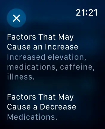 WatchOS user interface for the Apple Vitals application