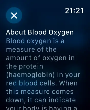 WatchOS user interface for the Apple Vitals application