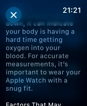 WatchOS user interface for the Apple Vitals application