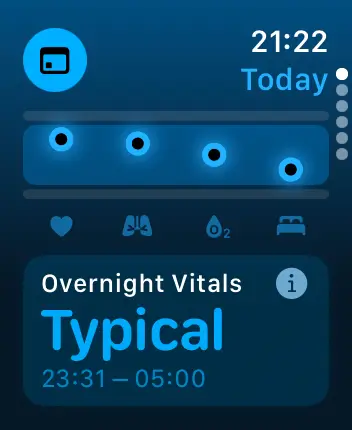WatchOS user interface for the Apple Vitals application