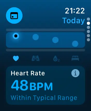 WatchOS user interface for the Apple Vitals application