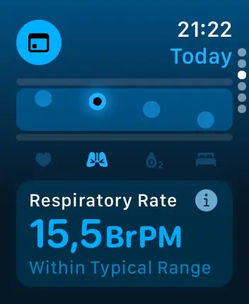 WatchOS user interface for the Apple Vitals application