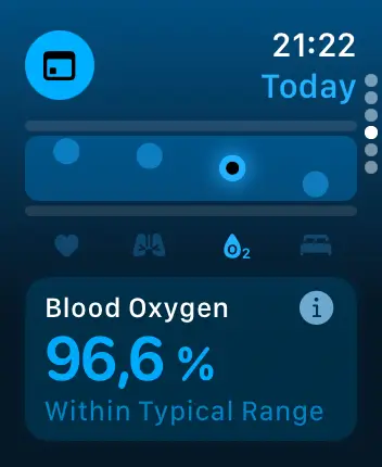 WatchOS user interface for the Apple Vitals application