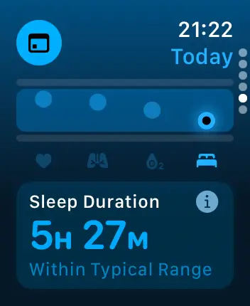 WatchOS user interface for the Apple Vitals application