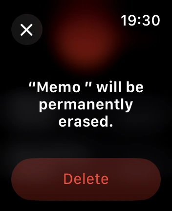 WatchOS user interface for the Apple Voice Memos application