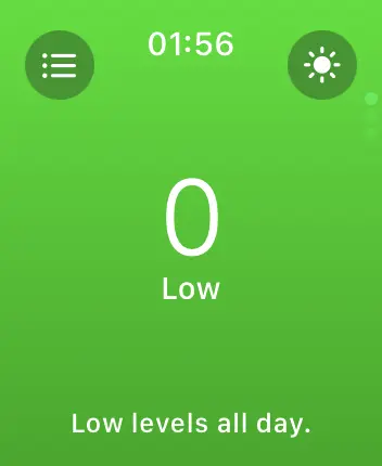 WatchOS user interface for the Apple Weather application