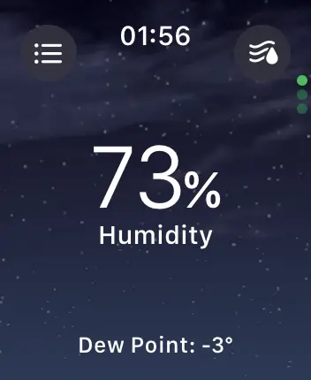 WatchOS user interface for the Apple Weather application