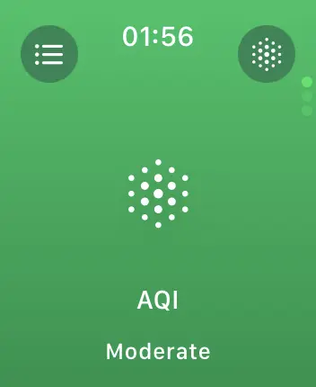 WatchOS user interface for the Apple Weather application