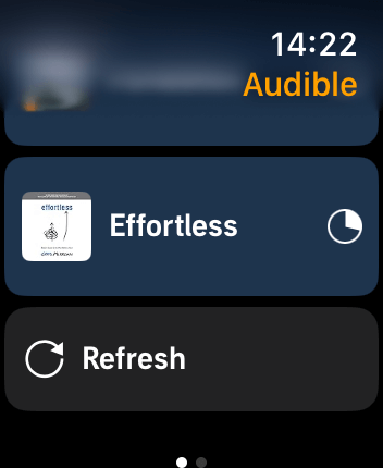 WatchOS user interface for the Audible application