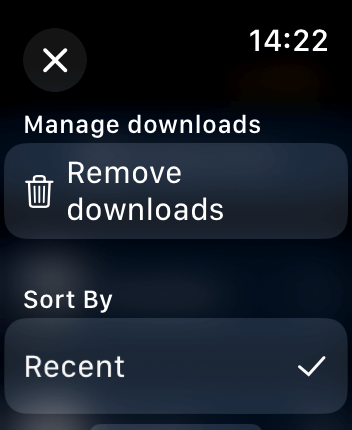 WatchOS user interface for the Audible application