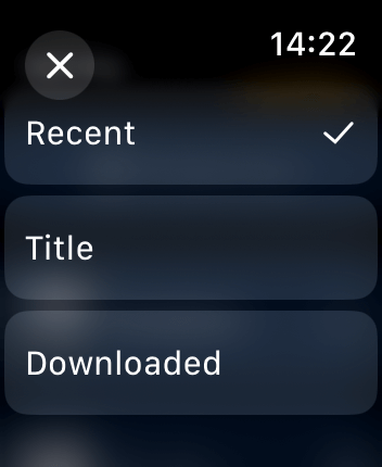WatchOS user interface for the Audible application