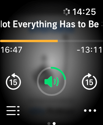 WatchOS user interface for the Audible application