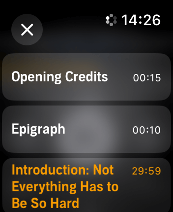 WatchOS user interface for the Audible application