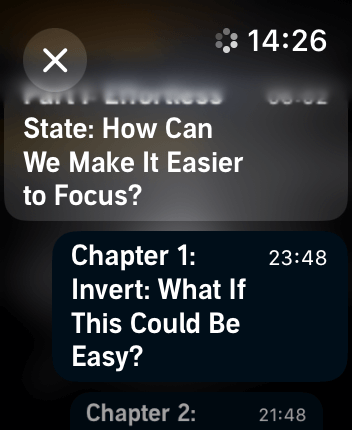WatchOS user interface for the Audible application