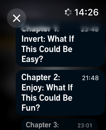 WatchOS user interface for the Audible application