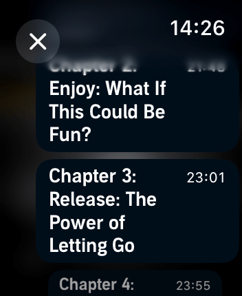 WatchOS user interface for the Audible application