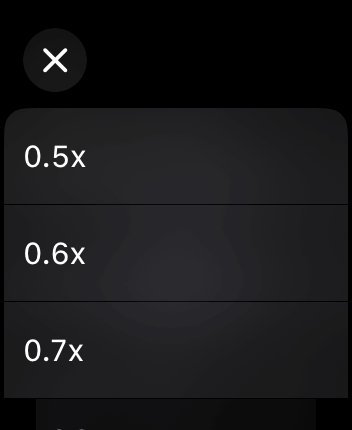 WatchOS user interface for the Audible application