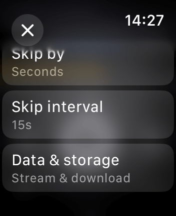 WatchOS user interface for the Audible application