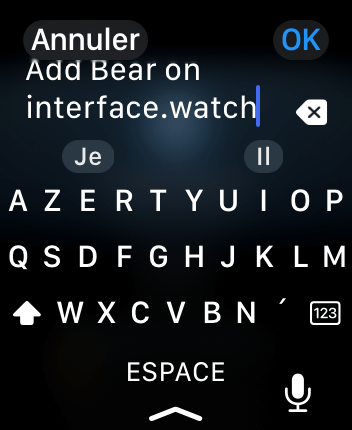 WatchOS user interface for the Bear application