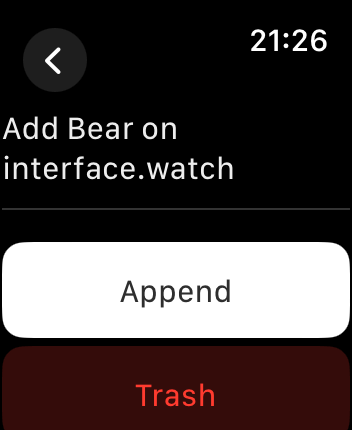 WatchOS user interface for the Bear application
