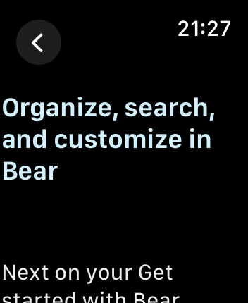 WatchOS user interface for the Bear application