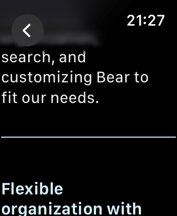 WatchOS user interface for the Bear application