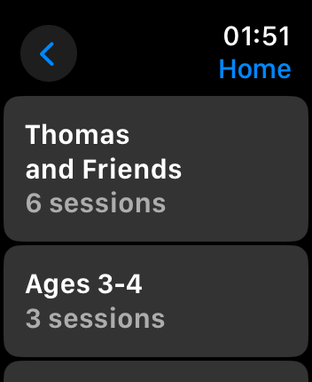 WatchOS user interface for the Calm application