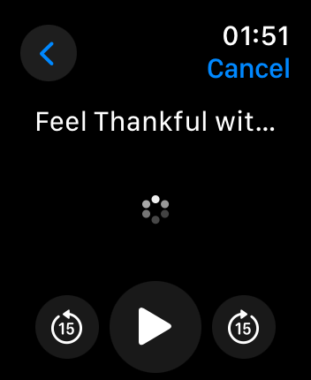 WatchOS user interface for the Calm application