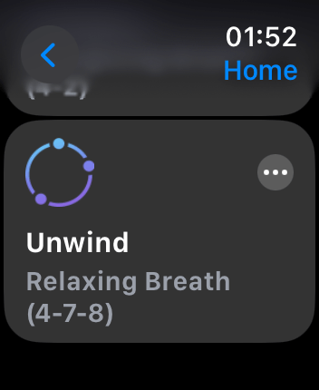 WatchOS user interface for the Calm application