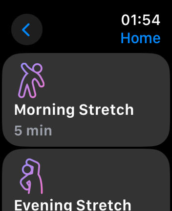 WatchOS user interface for the Calm application