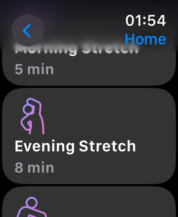 WatchOS user interface for the Calm application