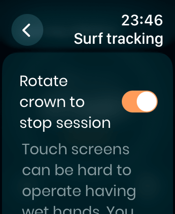 WatchOS user interface for the Dawn Patrol application
