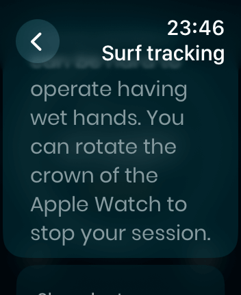 WatchOS user interface for the Dawn Patrol application
