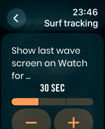 WatchOS user interface for the Dawn Patrol application