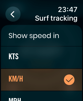WatchOS user interface for the Dawn Patrol application