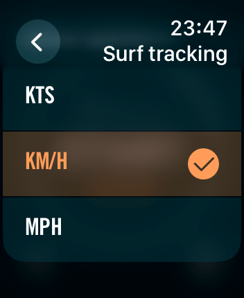 WatchOS user interface for the Dawn Patrol application