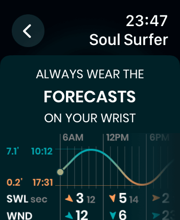 WatchOS user interface for the Dawn Patrol application