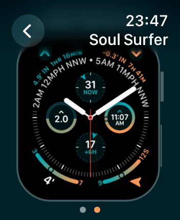 WatchOS user interface for the Dawn Patrol application