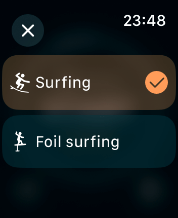 WatchOS user interface for the Dawn Patrol application